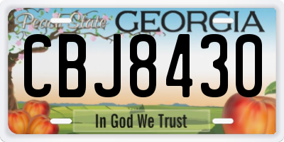 GA license plate CBJ8430