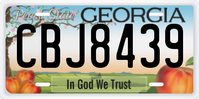 GA license plate CBJ8439