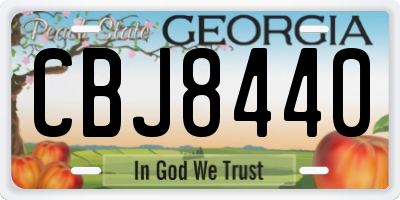 GA license plate CBJ8440