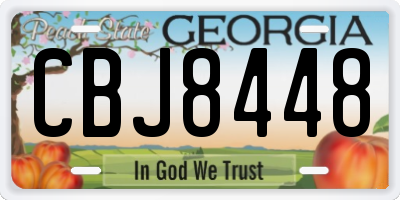 GA license plate CBJ8448