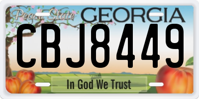 GA license plate CBJ8449