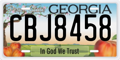 GA license plate CBJ8458