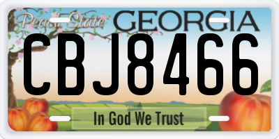 GA license plate CBJ8466