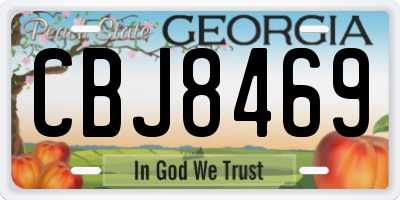 GA license plate CBJ8469