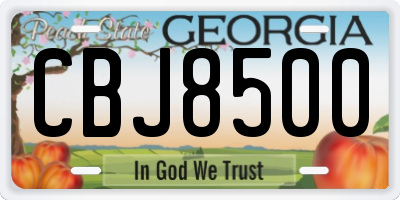 GA license plate CBJ8500