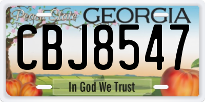 GA license plate CBJ8547