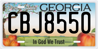 GA license plate CBJ8550