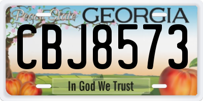 GA license plate CBJ8573