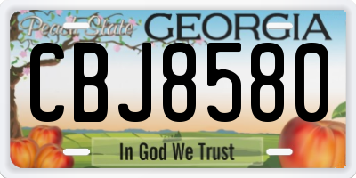 GA license plate CBJ8580