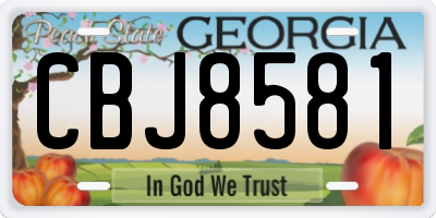 GA license plate CBJ8581