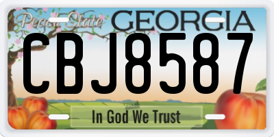 GA license plate CBJ8587