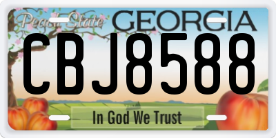 GA license plate CBJ8588