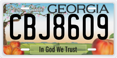 GA license plate CBJ8609