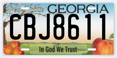 GA license plate CBJ8611