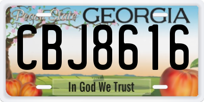 GA license plate CBJ8616
