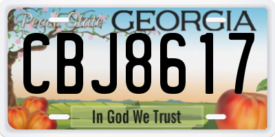 GA license plate CBJ8617