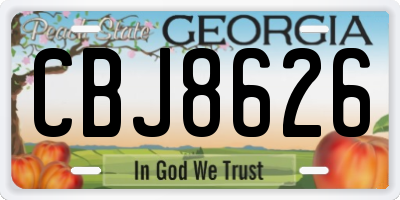 GA license plate CBJ8626