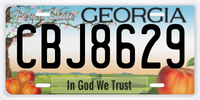 GA license plate CBJ8629