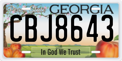 GA license plate CBJ8643