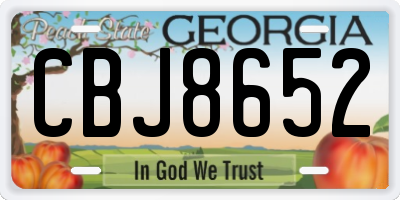 GA license plate CBJ8652