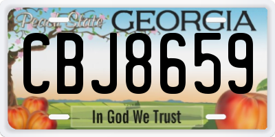 GA license plate CBJ8659