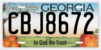 GA license plate CBJ8672