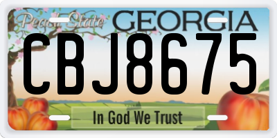 GA license plate CBJ8675