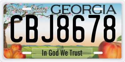 GA license plate CBJ8678