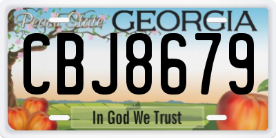 GA license plate CBJ8679