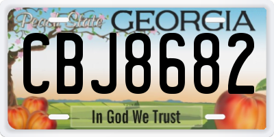 GA license plate CBJ8682
