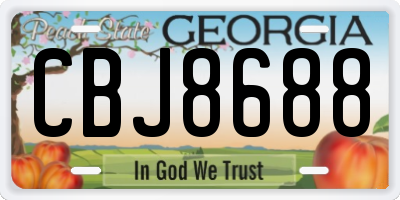 GA license plate CBJ8688