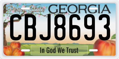 GA license plate CBJ8693