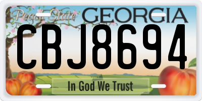 GA license plate CBJ8694