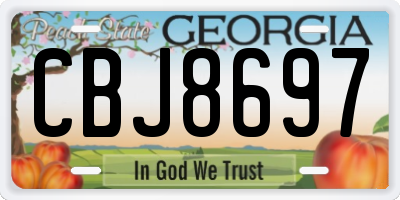 GA license plate CBJ8697