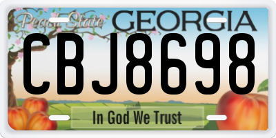 GA license plate CBJ8698