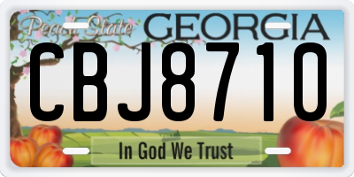 GA license plate CBJ8710