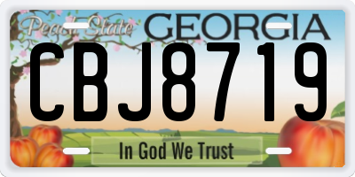 GA license plate CBJ8719