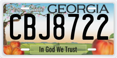 GA license plate CBJ8722