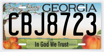 GA license plate CBJ8723