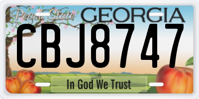 GA license plate CBJ8747