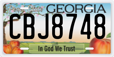 GA license plate CBJ8748