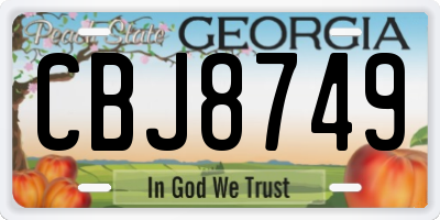 GA license plate CBJ8749