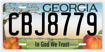 GA license plate CBJ8779