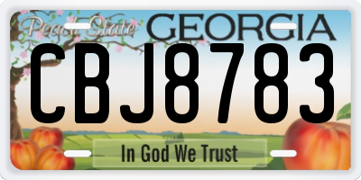 GA license plate CBJ8783