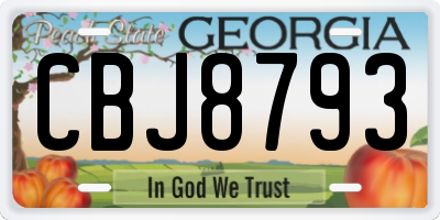 GA license plate CBJ8793