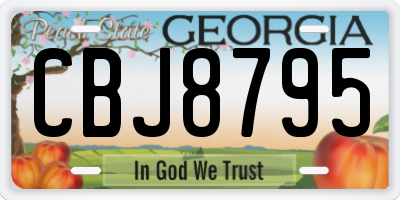 GA license plate CBJ8795