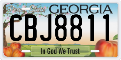 GA license plate CBJ8811