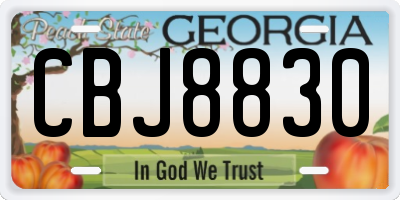 GA license plate CBJ8830