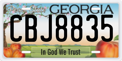 GA license plate CBJ8835