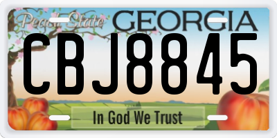 GA license plate CBJ8845